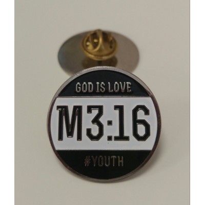 Значок на цанговом креплении "God is love M3:16 #Youth"